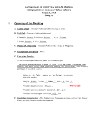 I. Opening of the Meeting