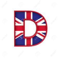 English wooden alphabets on vintage union jack book cover. Letter D Union Jack Font Great Britain Flag Lettering 3d Rendering Stock Photo Picture And Royalty Free Image Image 112632496