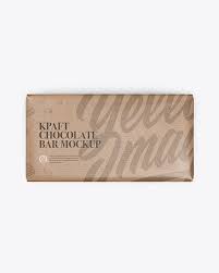 Download Kraft Glossy Chocolate Bar Mockup Top View In Packaging Mockups On Yellow Images Object Mockups