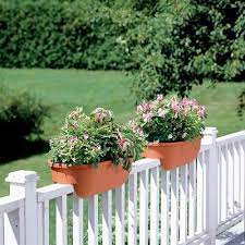 deck over railing planter boxes gardener s supply planters flower artificial hanging basket plants
