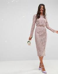 Asos Design Lace Long Sleeve Midi Pencil Dress Midi Pencil Dress Lace Bridesmaid Dresses Midi Dress Style