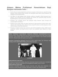 Maybe you would like to learn more about one of these? Adapun Makna Proklamasi Kemerdekaan Bagi Bangsa Indonesia Yaitu