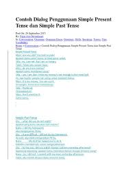 Simple past, dialogue 3 description: Contoh Dialog Penggunaan Simple Present Tense Dan Simple Past Tense Aturan Ilmu Kognitif