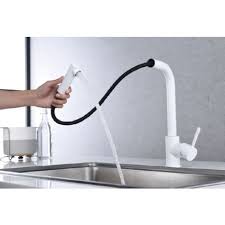 Grifo cocina monomando caño giratorio syra roca. Grifo Cocina Monomando Blanco Mate Extraible Serie Malta Gce006 Bl