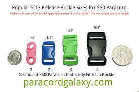 Buckles Size Chart Paracord Supplies Parachute Cord Paracord