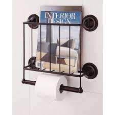 Made of metal, with long pocket for favorite. Neu Home 15 12 In W Wall Mount Magazine Rack With Toilet Paper Holder In Bronze 19044w 1 The Home Depot Toilet Paper Holder Bath Tissue Dispenser Toilet Paper