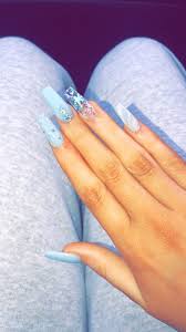 Pin By Jay On Set Blue Glitter Nails Blue Acrylic Nails Light Blue Nails