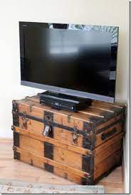 Antique/vintage steamer trunk late 1800s to 1910. 21 Tv Stand Ideas Tv Stand Vintage Trunks Trunks And Chests