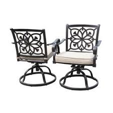 Allen Roth Ebervale Set Of 2 Aluminum Dining Swivel Rocker Patio Chairs With Solartex Cushions Lowes Com Patio Dining Chairs Patio Chairs Aluminum Patio