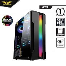 The tempered glass panel on this case (especially because it has a bit of a smoky tint) is worth it. Armaggeddon Tron Iii Atx Gaming Pc Case With Tempered Glass Side Panel Gst Komputer