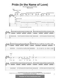 Pride In The Name Of Love By U2 Words Love Words Sheet Music