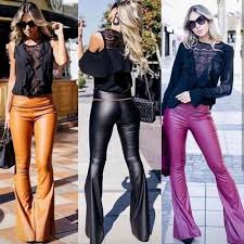 Calça De Couro Boca De Sino Calca Couro Flare Pantalon Campana Calca Couro Flare Calca Couro E Looks Com Calca Flare