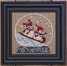 Snow globe counted cross stitch patterns. Bent Creek Sledding All The Way Snow Globe Kit Beach Cottage Stitchers Cross Stitch Needlework Supplies