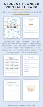 2018 2019 Student Planner Student Planner Printable Student Planner Homeschool Planner