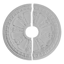 Ekena Millwork 17 5 8 In X 3 5 8 In X 7 8 In Raymond Urethane Ceiling Medallion 2 Piece Fits Canopies Up To 3 5 8 In Cm17ra2 Ceiling Medallions Home Improvement Colored Ceiling