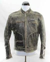 Harley Davidson Men S Brown Distressed Leather Vintage Jacket L Ebay
