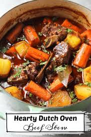 Hearty Dutch Oven Beef Stew Recipe Beef Stew Recipe Dutch Oven Beef Stew Cooking Stew Beef