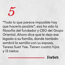 A su 79 años, Wilson León Lee (cuyo nombre verdadero es Kung Pik Leung)  logró consolidar, desde Quevedo, un imperio en la industria alimenticia  nacional con @orientaloficial. Su historia fue parte de