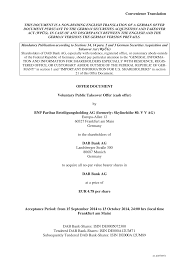 Dab bank ag participates in the deposit guarantee scheme of germany. Https Invest Bnpparibas Com Sites Default Files Documents English Translation Of Offer Document Dab Bank Ag Dated 15 September 2014 32840 Pdf