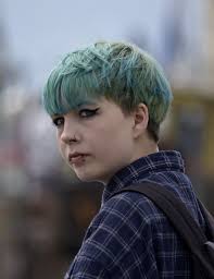 The girl with green hair