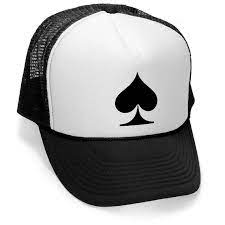 Ace Of Spades Cards Trucker Cap Hat Osfa One Size Fits All Retro Vintage Funny Custom Unique Ace Of Spade Card Trucker Cap Caps Hats