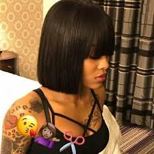 Black Bob Wig With Bangs Human Hair Ad 10 Indian Straight 100 Human Hair Wig With Bangs For Women Black Brown Natural In 2020 Wig Hairstyles Hair Styles Wigs With Bangs