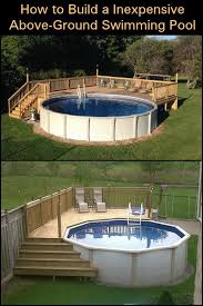 build yourself an above ground pool with a deck using the cheapest materials available building a pool swimming pools backyard swimming pool decks