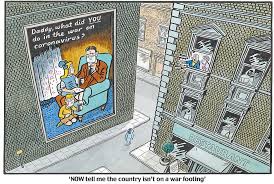 Cartoon president trump holds a press conference to guide the nation through the global coronavirus outbreak and potential worldwide recession with the help of cartoons mike pence and steve. Paul Thomas On Uk S Lockdown Fears Readsector