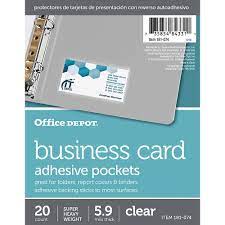 Office depot business envelopes, 12, 4 3/4in. Office Depot Adhesive Business Card Pockets Pack Of 10 181074 Amazon Ae