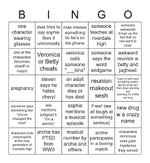 Tv show, riverdale, lili reinhart. Riverdale Bingo Card