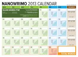 A Lovely Printable Calendar For Nanowrimo To Help You Keep