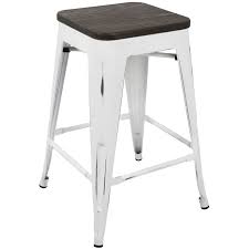 Shop for farmhouse bar stools in bar stools & counter stools. Oregon Vintage White Industrial Barstool 24 At Home