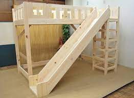 For this, i used ana white's simple diy plan for ten dollar ledges that you. Fancy Wooden Loft Bed With Slide Cool Loft Beds Bed With Slide Kids Loft Beds