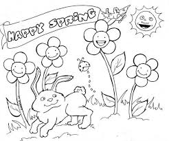 Cute spring sunshine spreading the clouds after the rain. Cute And Happy Spring Coloring Page Free Printable Coloring Pages For Kids