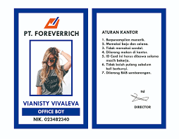 Maybe you would like to learn more about one of these? Template Id Card Karyawan Perusahaan Nuansa Biru Mas Vian