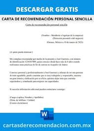 Ejemplos de carta poder simple en formato word. Cartas De Recomendacion Personal Ejemplos 2021