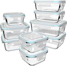 Genicook Glas Frischhaltedose Set 9er Mikrowellengeschirr Glas Aufbewahrungsbox Glas Mi In 2020 Lebensmittelbehalter Aufbewahrung Von Lebensmitteln Glaser Mit Deckel