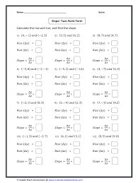 The slope of a line containing two points, (x1, y1) and (x2, y2), is given by the following formula (a line's slope is often represented by the letter m) just make sure that you plug your numbers into the right places in the formula. Point Slope Form Practice Worksheet Fill Online Printable Fillable Blank Pdffiller