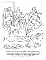 42 and () they devoted themselves to the apostles' () teaching and the () fellowship, to () the breaking of bread and the prayers. Acts Through Galatians Nt Calvary Curriculum