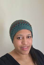 Dusty Hunter Green and Bronze Tweed Crochet Beanie Skullcap for Man or  Unisex
