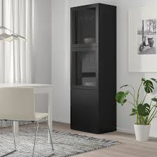 Besta Storage Combination W Glass Doors Black Brown Lappviken Black Brown Clear Glass 23 5 8x16 1 2x76 Order Today Ikea In 2021 Ikea Glass Door Cabinet Ikea Glass Cabinet Doors