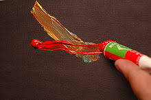 Paint something (in) blue/red/green etc• window frames painted a vermilion red and decorated with colored glass. Acrylic Paint Wikipedia