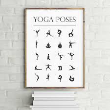 A3 A4 Yoga Poses Chart Poster Postures Inspiratioal Wall