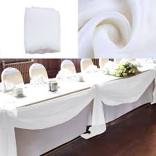 10m X 1 4m Top Table Swags Sheer Organza Swag Fabric Wedding Party Organza Table Skirt Bow Decorations Diy Decoration Wish In 2020 Table Swag Fabric Table Runner Diy Decor