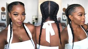 Braided hairstyles are in style and versatile.braids, why do we love them so much? How To 2 French Braids With Weave On 4b 4c Natural Hair Easy No Feed In Method Youtube