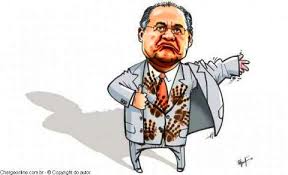 Resultado de imagem para RENAN É CONDENADO À PERDA DE MANDATO E DE DIREITOS POLÍTICOS EM CASO DA MENDES JÚNIOR: charges