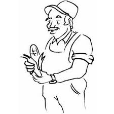 A farmer sitting on his old tractor coloring page #612. Coloring Pages Farmer With Corn Coloring Pages