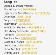 How to use roblox music codes. Melanie Martinez Song Ids Roblox Roblox Codes Melanie Martinez Songs