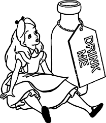 Nice Small Alice In The Wonderland Drink Me Bottle Coloring Page Alice In Wonderland Drawings Alice In Wonderland Crafts Coloring Pages