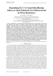 pdf depositing fe c cr based hardfacing alloys on steel